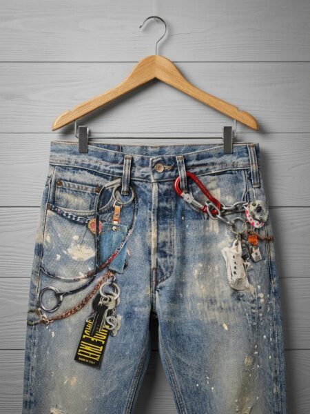MULTI-DENIM CARGO PANTS