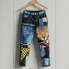 ROPE BELT PATCHWORK JEANS