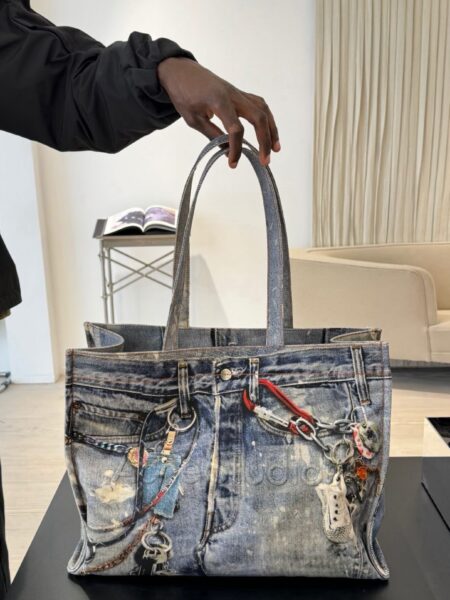 MULTI-DENIM CARGO PANTS